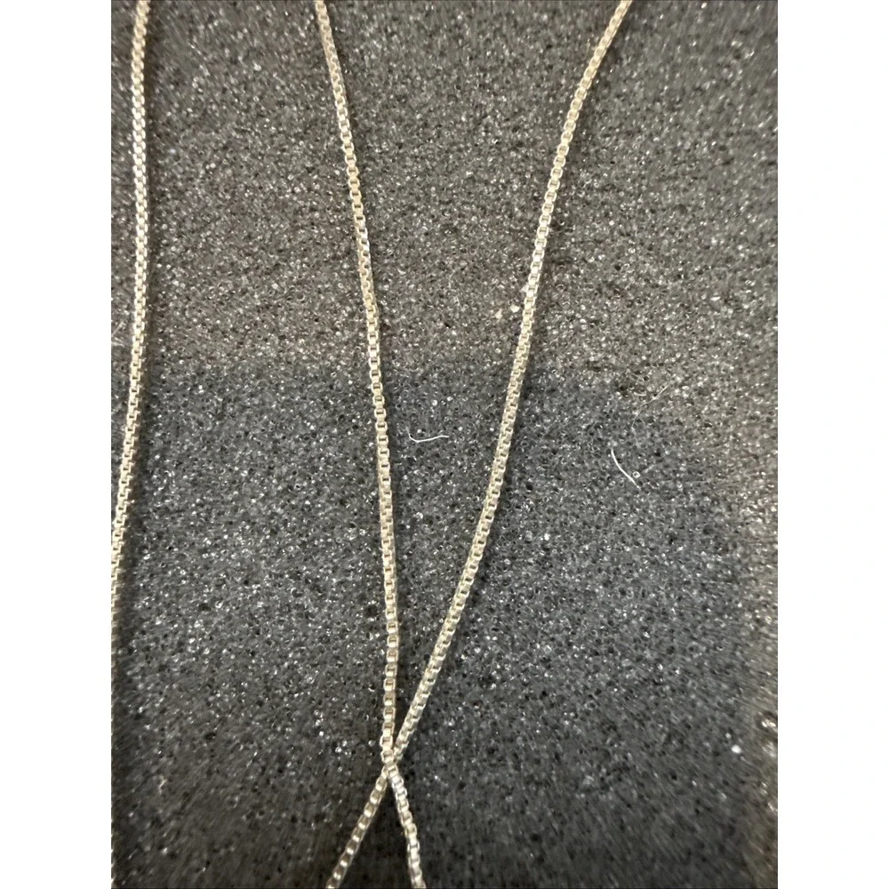 Tri Cubic Zirconia Drop Graduated Sterling Silver 925 Pendant Chain Necklace 18